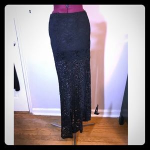 Dolls Kill Lace Asymmetrical SideSlit  Maxi Skirt